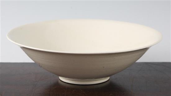 A Chinese Ding-type conical bowl, 20.8cm, with Japanese fitted wood box